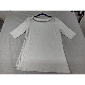 George Women's Light Gray Round Neck Tunic Top Oversized Half Sleeve S/CH USED